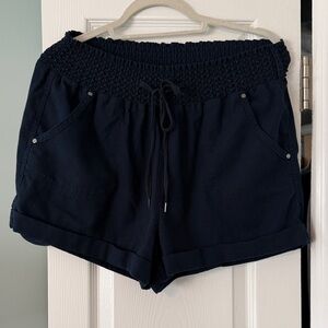 Ci Sono Women's Navy Drawstring Shorts